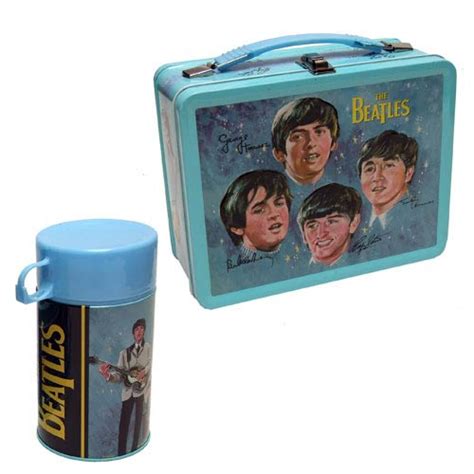 the beatles signatures retro style metal lunch box|Vintage Metal Lunch Box the Beatles .